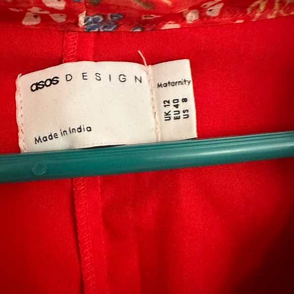 ASOS Maternity Red Floral Long Sleeve Dress - Picture 12 of 12